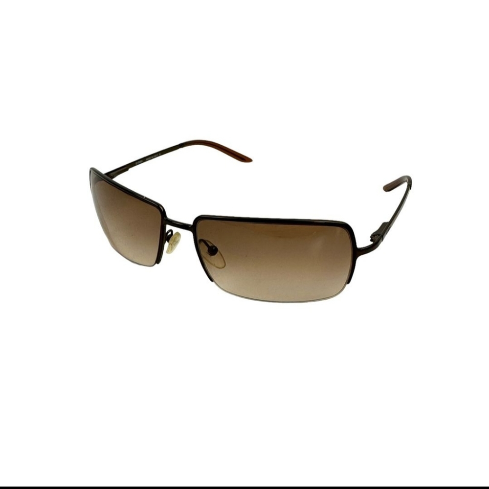 Vintage Fendi Brown Copper Metal Square Sunglasses Frames Italy
